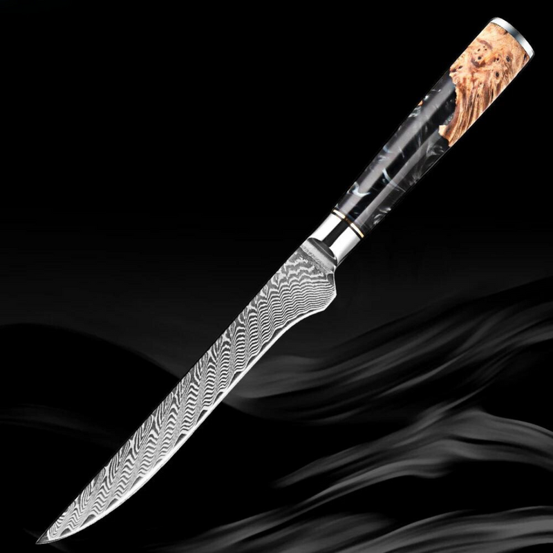 Black Walnut - 3 Piece - Damascus Steel Kitchen Knives Set