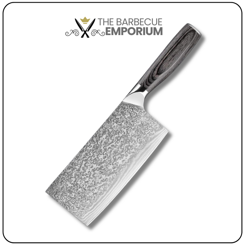 Professional Chinese Cleaver Knife - Damascus Steel Vegetable and Meat Cleaver for Kitchen Chefs