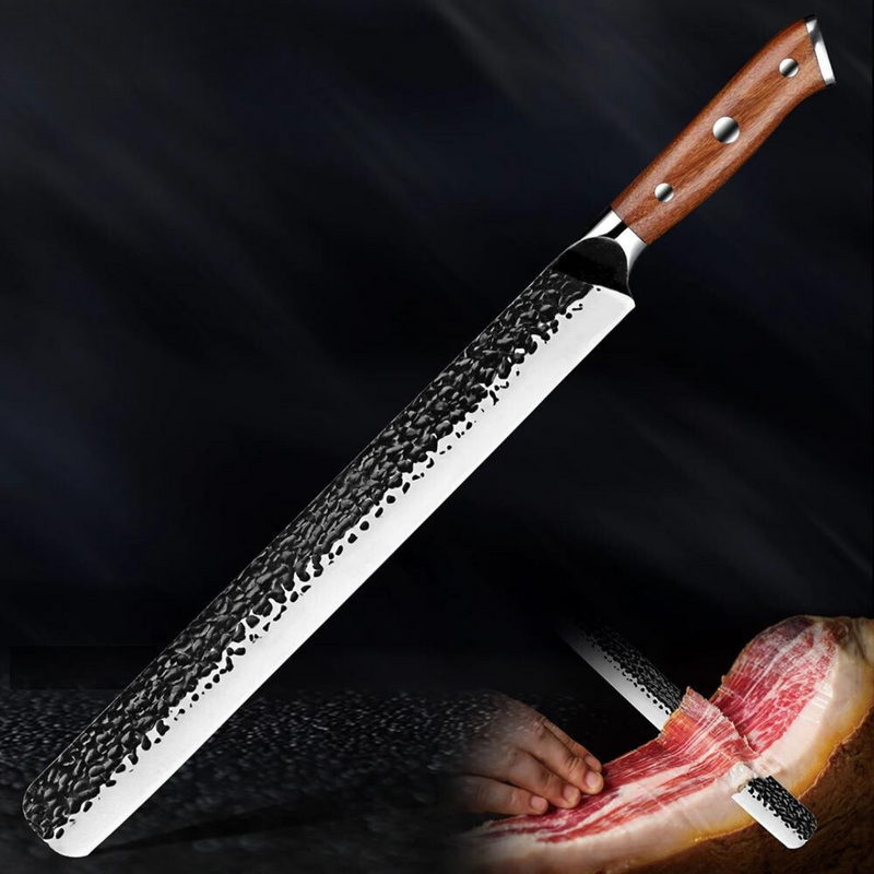 Full Tang Kitchen Knife - High Carbon Stainless Steel Butcher Knife for Roast, Watermelon, and Meat Cutting