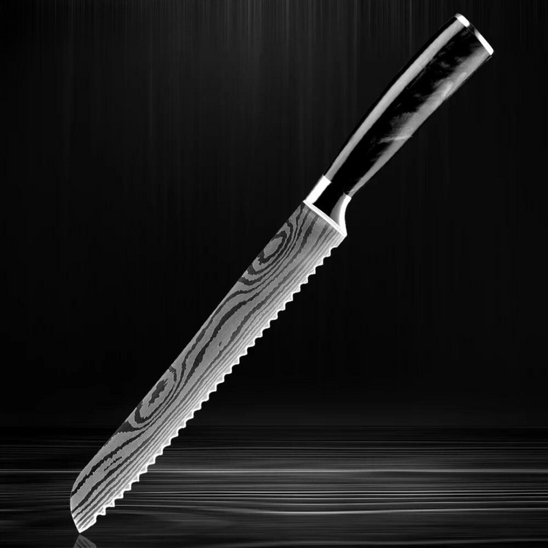 Serrated Bread Knife 8'' - Ultra Sharp with Ergonomic Handle for Slicing Bread