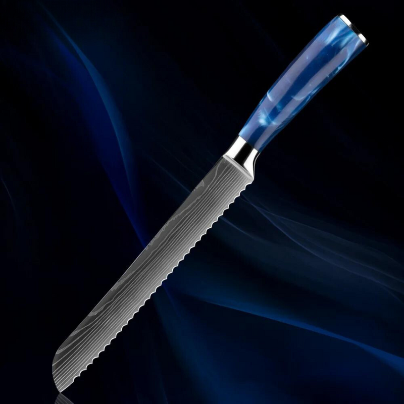 Serrated Bread Knife 8'' - Ultra Sharp with Ergonomic Handle for Slicing Bread