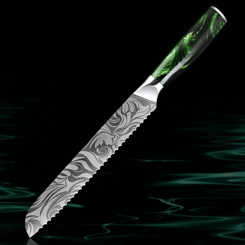 Serrated Bread Knife 8'' - Ultra Sharp with Ergonomic Handle for Slicing Bread