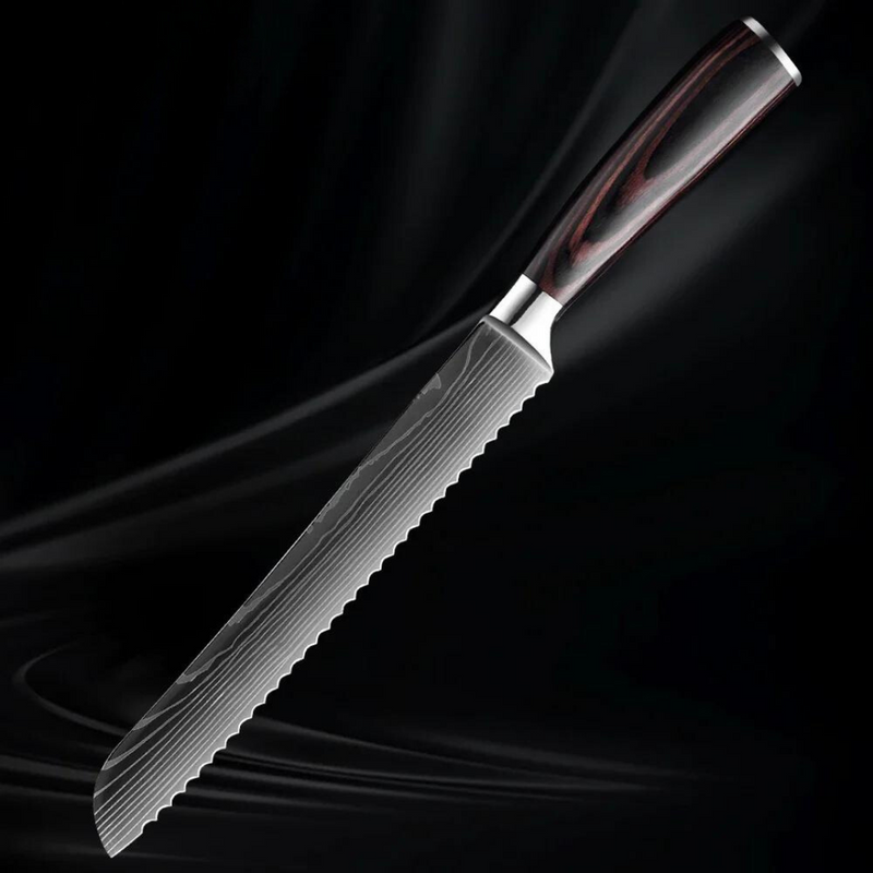 Serrated Bread Knife 8'' - Ultra Sharp with Ergonomic Handle for Slicing Bread