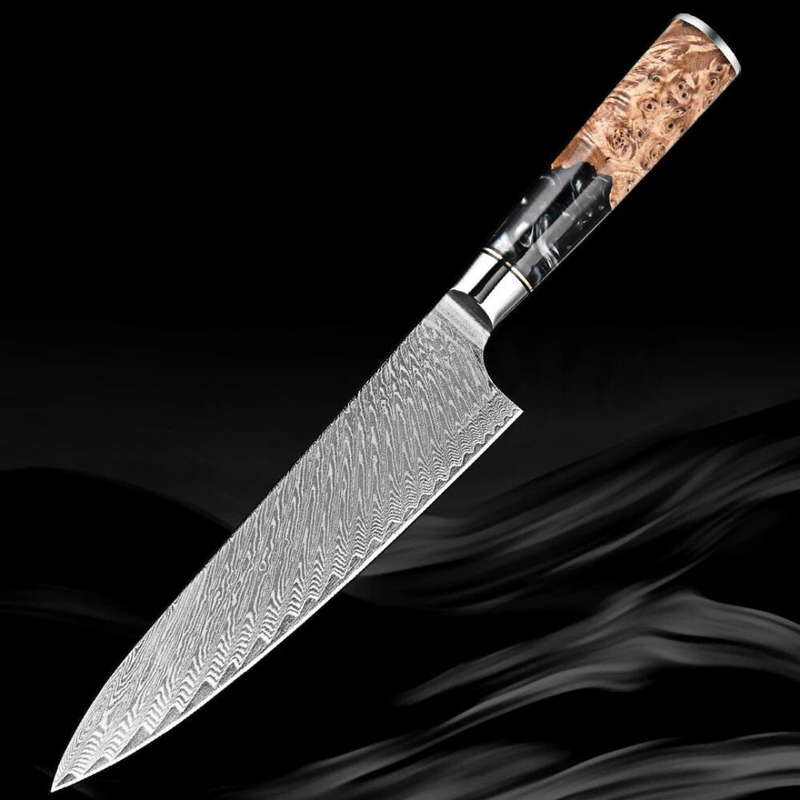 Black Walnut - 4 Piece - Damascus Steel Kitchen Knives Set