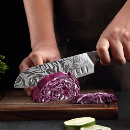 Luxury Damascus Pattern Chef Knife Set - for Kitchen and BBQ