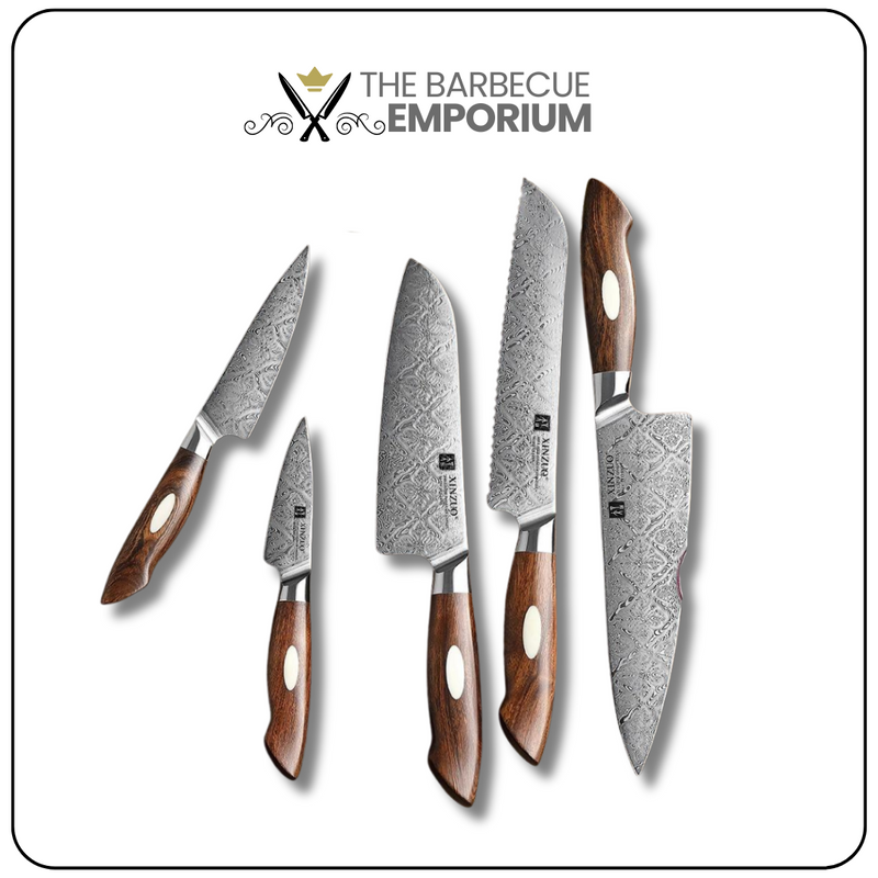 5-Piece Special Damascus Steel Knife Set - Kitchen Knives