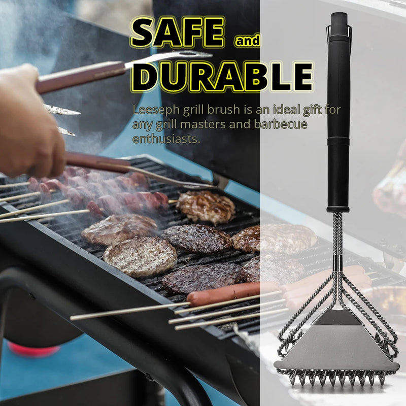 Bristle-Free BBQ Grill Cleaner - Rust-Resistant Stainless Steel