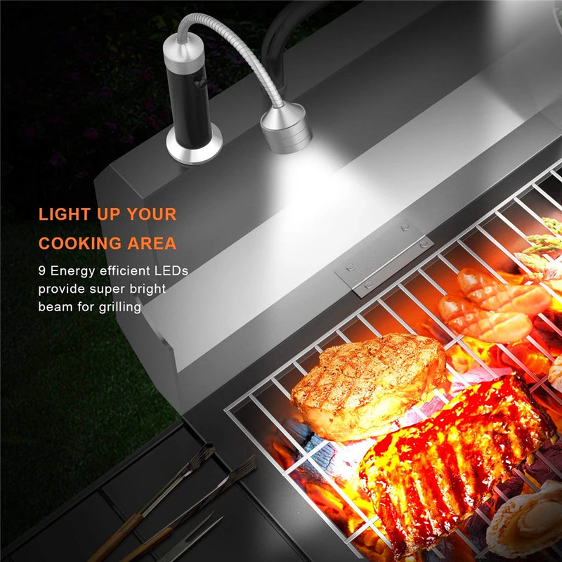 Magnetic LED Grill Lights with 360° Flexibility - for Enhanced Grilling Experience