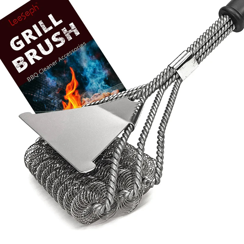 Bristle-Free BBQ Grill Cleaner - Rust-Resistant Stainless Steel