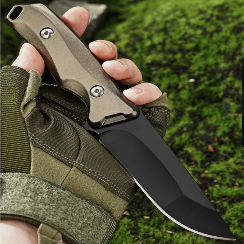 High-End Aluminum Handle BBQ Knife with Sheath - Outdoor Camping & BBQ Tool