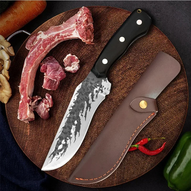 Knife with solid wood handle - boning knife