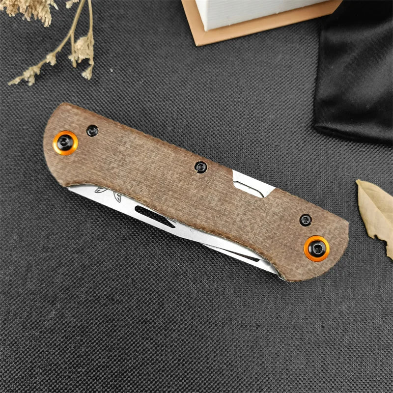 BM 371 BBQ Folding Knife - Portable Double-Bladed Knife for Grilling and Meat Cutting