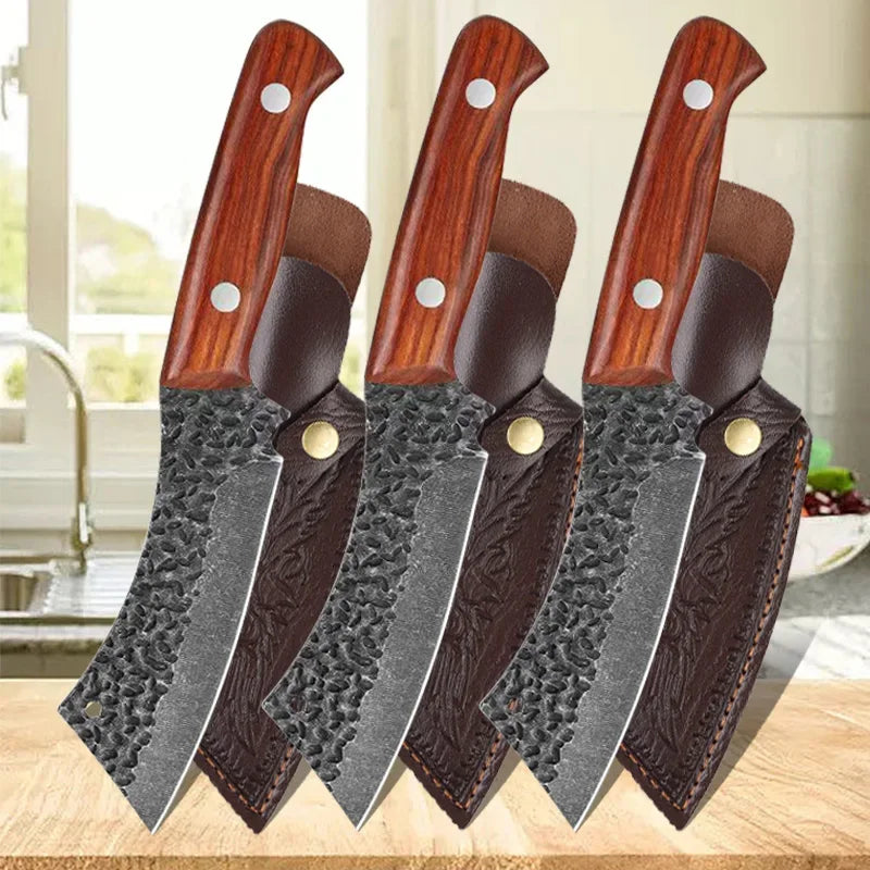 1/3-Piece Handmade Butcher Cleaver Set - Stainless Steel, Multi-Purpose