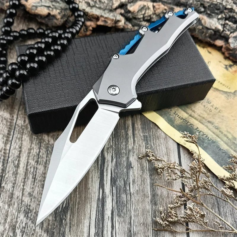 BBQ Folding Knife - D2 Steel Blade, T6 Aluminum Handle, Pocket EDC Tool