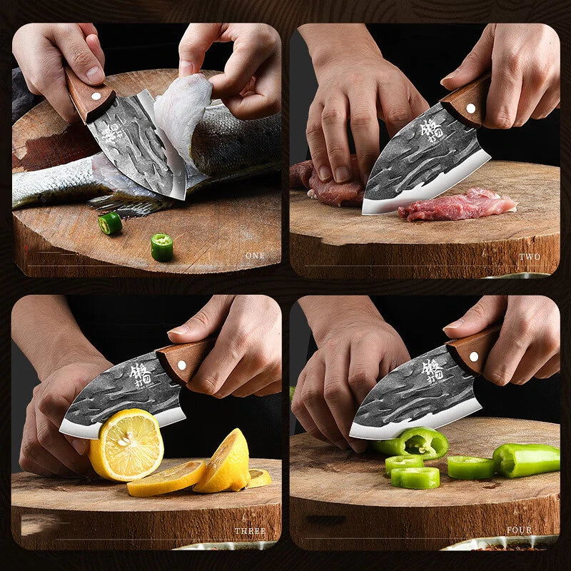 1/3-Piece Mini Meat Cleaver Set - Stainless Steel Sharp Fish Knife