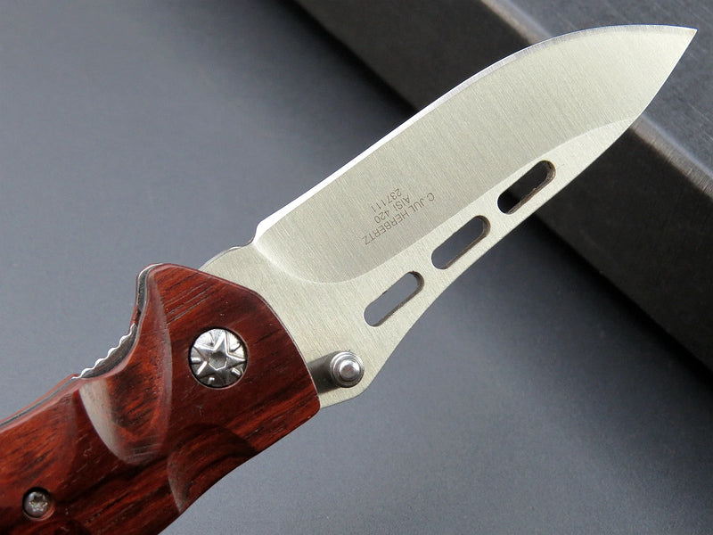 Maroon Folding Knife - D2 Steel Blade, G10 Handle, EDC Tool