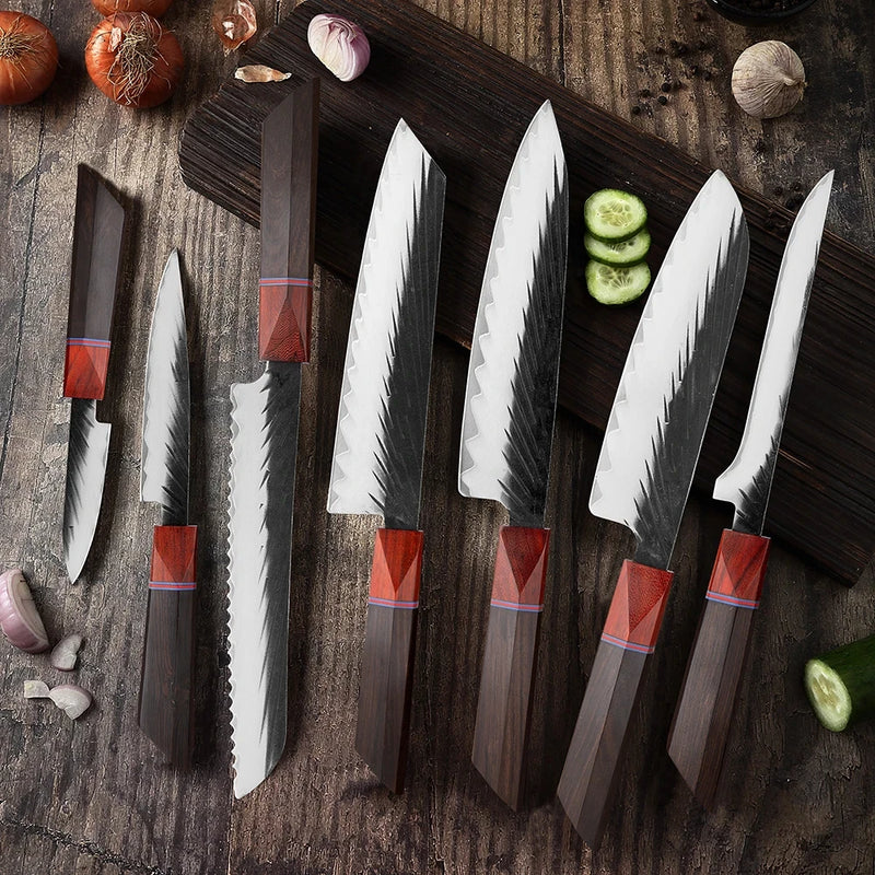 7-Piece Japanese Chef Knife Set - For Professional Food Preparation