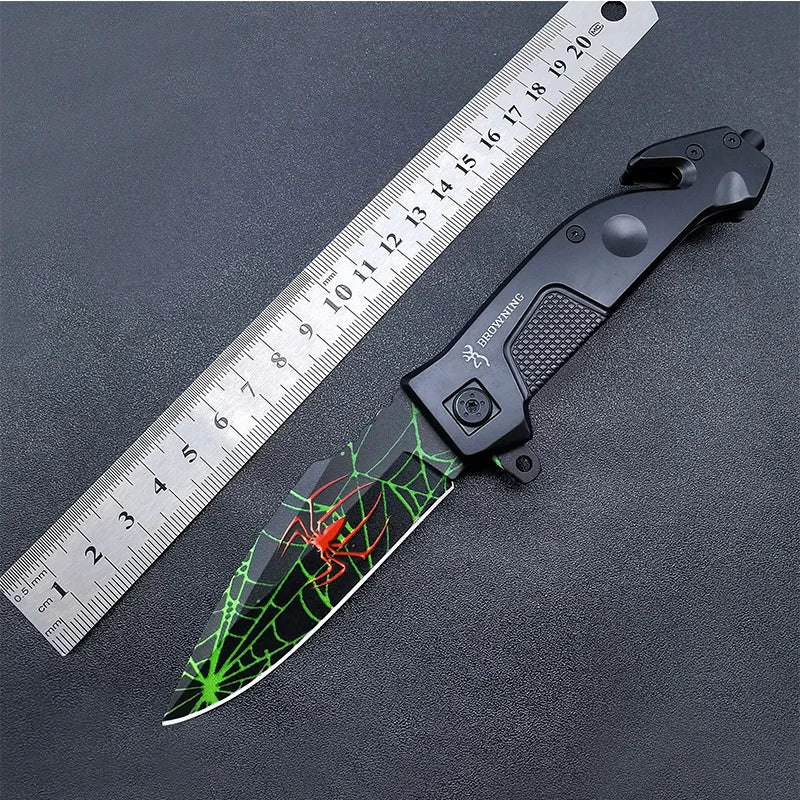 High-Hardness Steel Folding BBQ Knife – EDC & Outdoor Grilling Tool