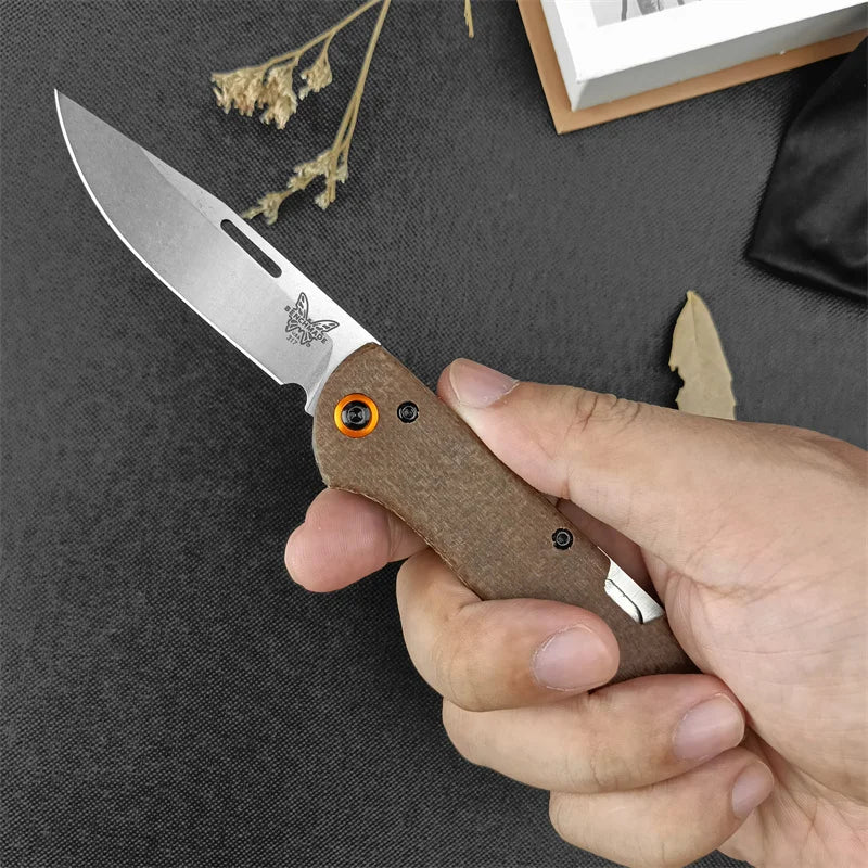 BM 371 BBQ Folding Knife - Portable Double-Bladed Knife for Grilling and Meat Cutting