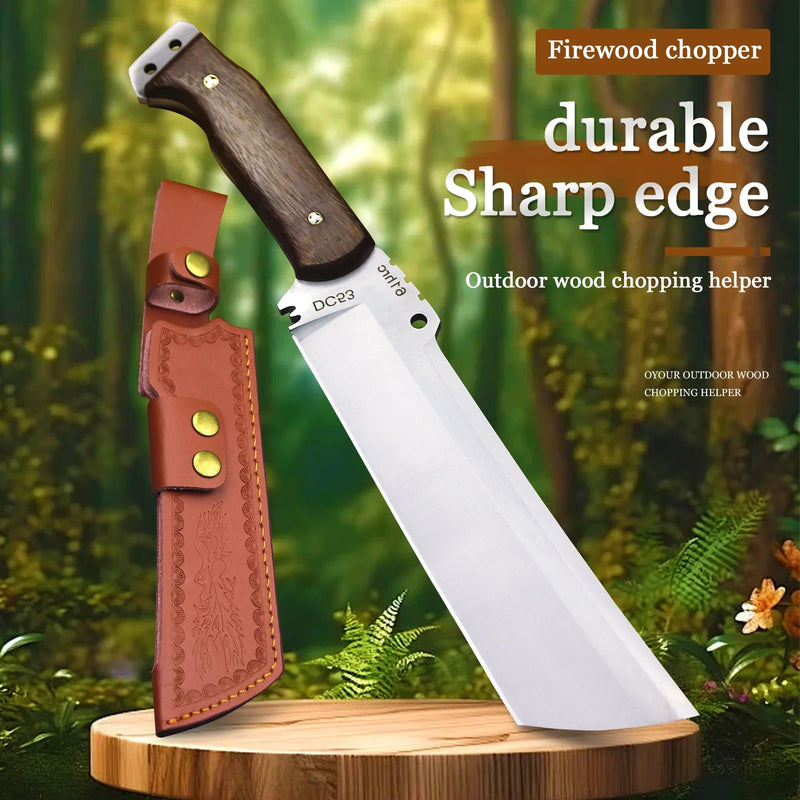 All-Tang BBQ Knife with Sheath – 13.5" Multi-Purpose Steel Knife for Grilling & Outdoor Use