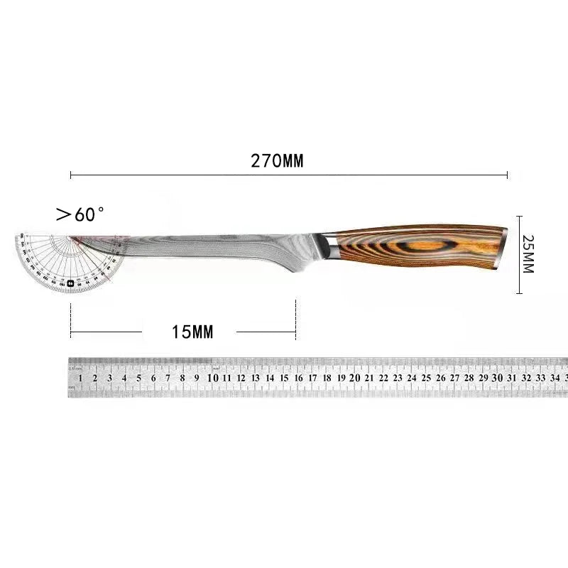 6 Inch Barbecue Boning Knife - High Carbon Japanese Stainless Steel, Wood Handle