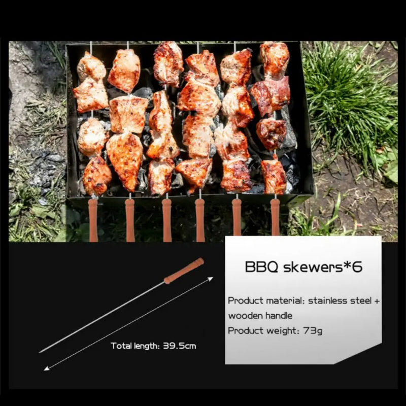 BBQ Grill Tools Set - Barbecue Utensils Kit with Spatula, Forks, Tongs, Skewers, Cleaning Brush in Storage Case for Camping and Picnics