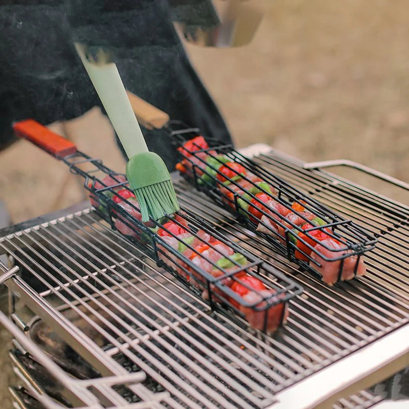 Barbecue Cage - Cage with Wooden Handle