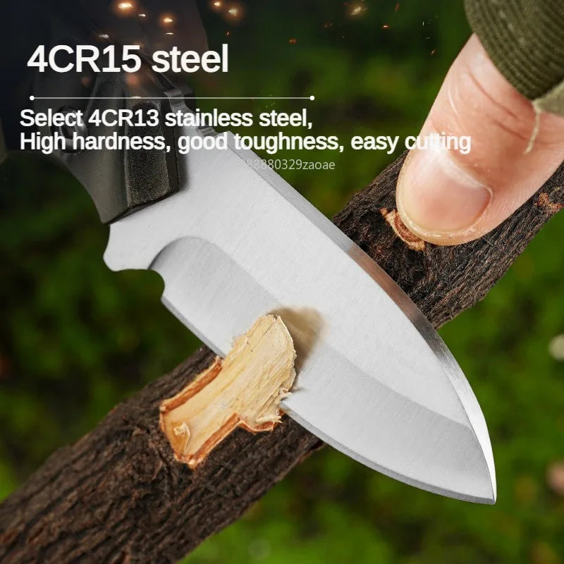 Outdoor Straight Knife - Thick Steel, Aluminum Handle