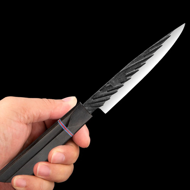 Multi-Purpose Utility Knife 5'' - Handmade Forged Japanese 440C Stainless Steel with Ebony Handle