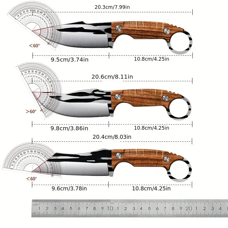 1-3 Piece Portable Outdoor Paring Knife Set - Home Forged