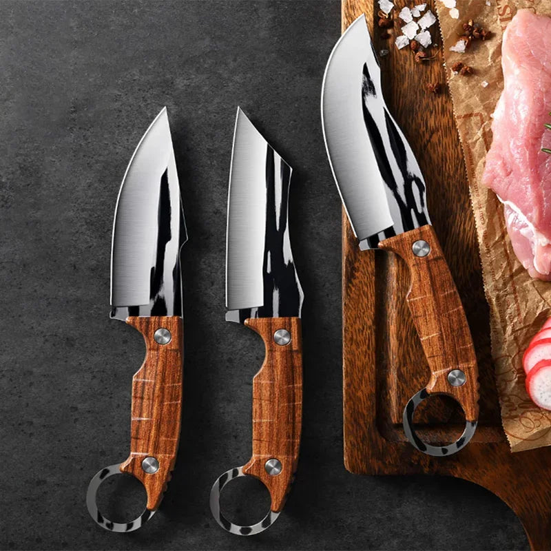 1-3 Piece Portable Outdoor Paring Knife Set - Home Forged