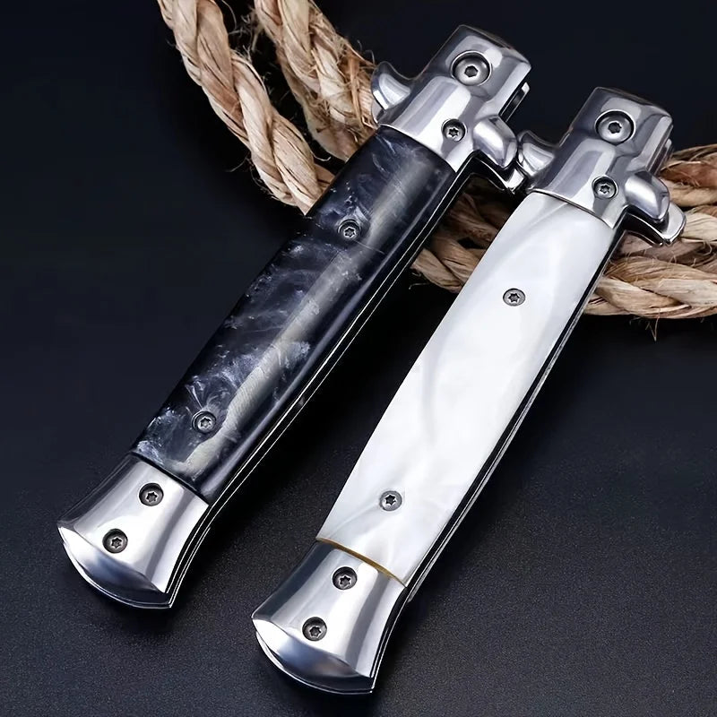 Stainless Steel Folding Knife - Portable EDC Pocket Knife, Sharp Fruit & Steak Knife