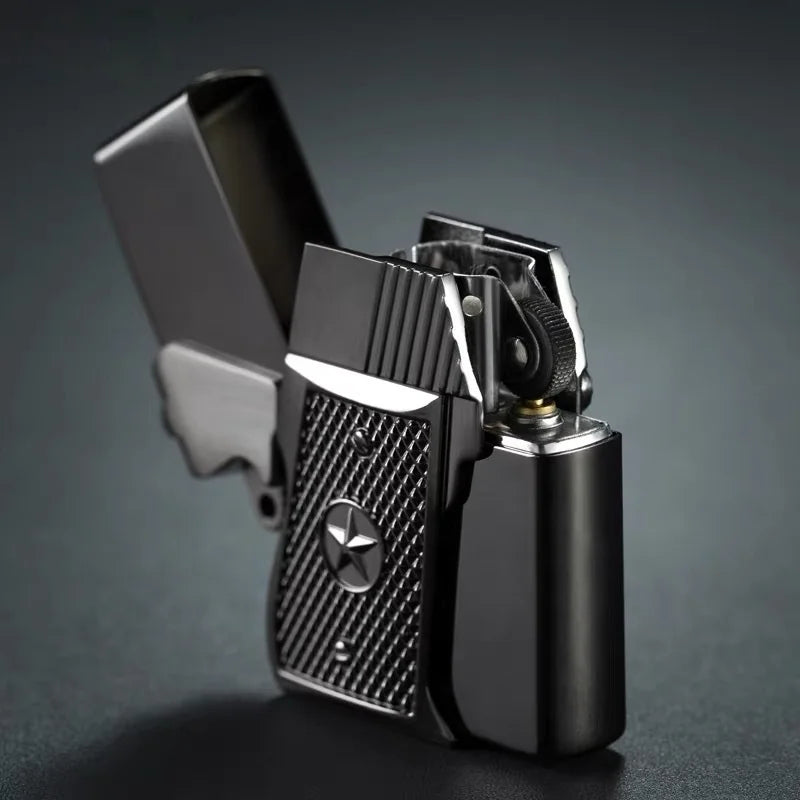 Stylish Windproof Kerosene Lighter - Portable Fuel Wheel