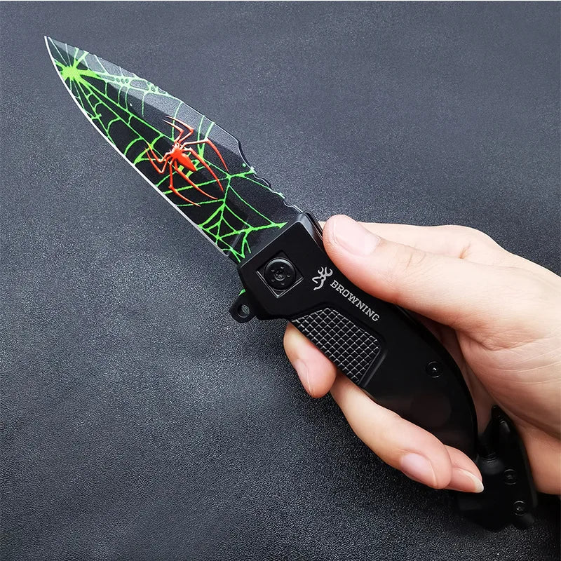 High-Hardness Steel Folding BBQ Knife – EDC & Outdoor Grilling Tool