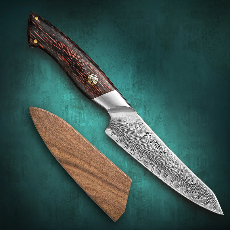 Elegant Series 5" Utility Damascus Steel Knife - for Versatile Precision Cutting