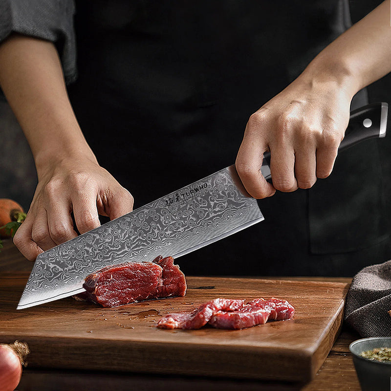 Precise Damascus Steel Knife 8.5" - Precision Cuts for Professional Kitchen Use