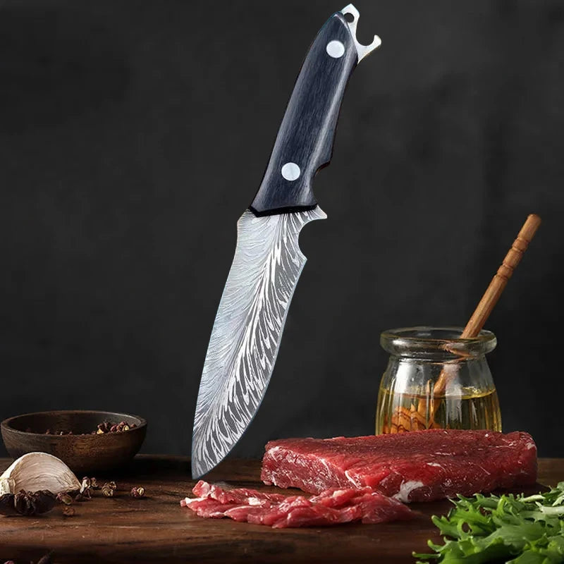 1-4 Piece Stainless Steel Kitchen Knife Set: Butcher, Boning, Cleaver, and Vegetable Slicer