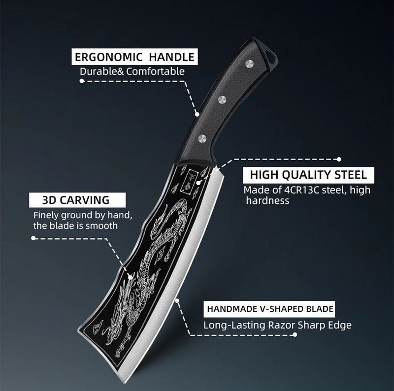 Forged Stainless Steel Butcher's Cleaver - For Slicing Meat