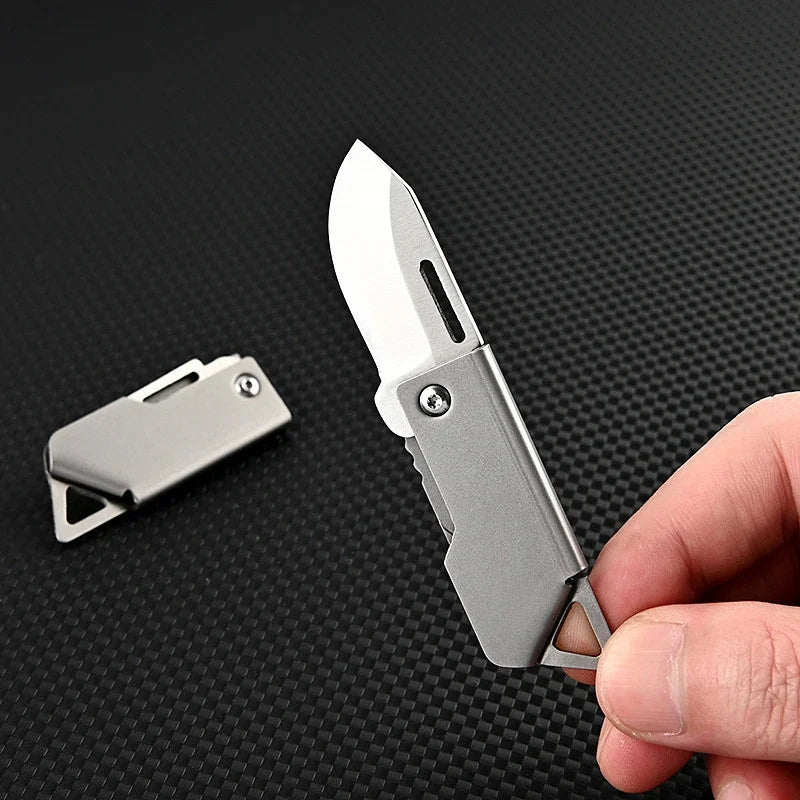 Mini Portable Stainless Steel Folding Knife - Compact Kitchen Utility Keyknife