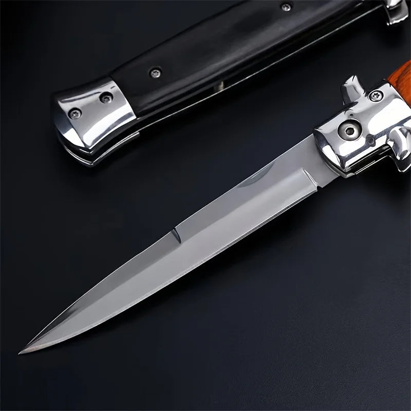 Stainless Steel Folding Knife - Portable EDC Pocket Knife, Sharp Fruit & Steak Knife