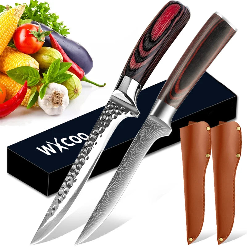 3-Piece Hand Forged Slaughtering Knife Set - Kitchen and Barbecue