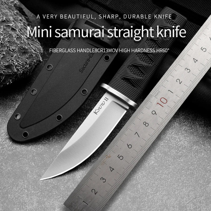 Mini Samurai BBQ Knife - Fixed Blade, Ideal for Grilling and Outdoor Cooking