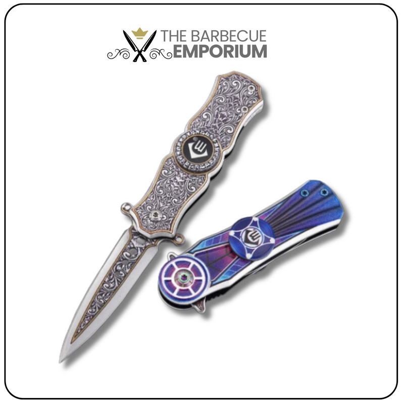 Fingertip Spinner Folding Knife - 7Cr13Mov Steel Blade, Compact and Portable with Box